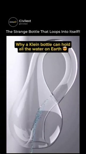 Ever seen a bottle that defies reality? A Klein bottle is a mind-bending shape that loops into itself in four dimensions, creating a container with no true “inside” or “outside.” In 3D, it must intersect itself, but in higher dimensions, it could theoretically hold any amount of water. A physical glass Klein bottle only partially fills because trapped air blocks the liquid, making it behave unlike any regular container. This strange geometry challenges our everyday understanding of space, volume