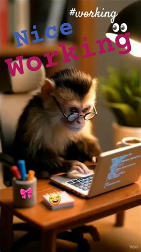 #the monkey 🙊 is working at 🏡 home in laptop #monkey #laptop
