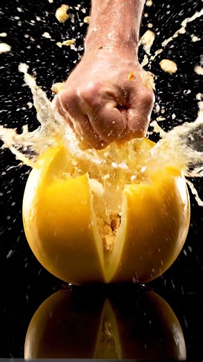 Satisfying Canary Melon Smash 🍈🥊 #satisfying #melon #veo3