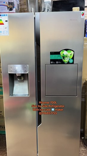 Hisense 700L Side by Side Refrigerator with Water Dispenser and Ice Cube Maker