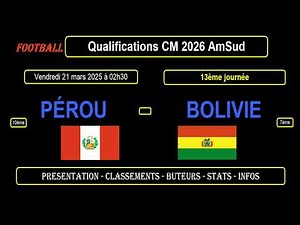 PERU - BOLIVIA: 13th day of the 2026 South American World Cup qualifiers - 03/21/2025
