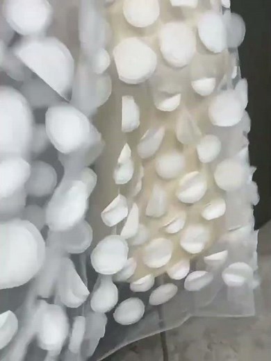 Black White Round 3D Heavy Texture Mesh | Sheer Cutout DIY Grad Gown Designer Fabric