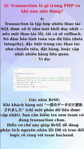 Transaction là gì trong PHP và khi nào nên dùng?