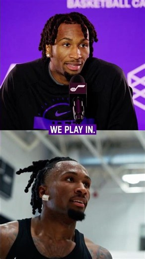 DARRYN'S DEBUT 🔜🔜🔜 #utahjazz #darrynpeterson #splitscreen #nba #pressconference #summerleague