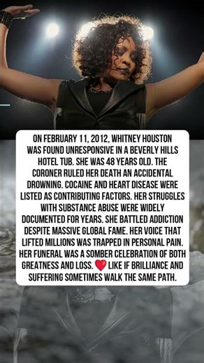 Whitney Houston's Tragic Death at 48: Found Drowned in Beverly Hills Hotel Bathtub