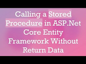 Calling a Stored Procedure in ASP.Net Core Entity Framework Without Return Data