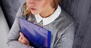 Sexual Harassment At Workplace. Businesswoman At Work