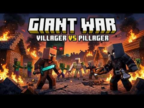 Villager VS Pillager: The Giant War |FULL MOVIE| (Minecraft Animation)