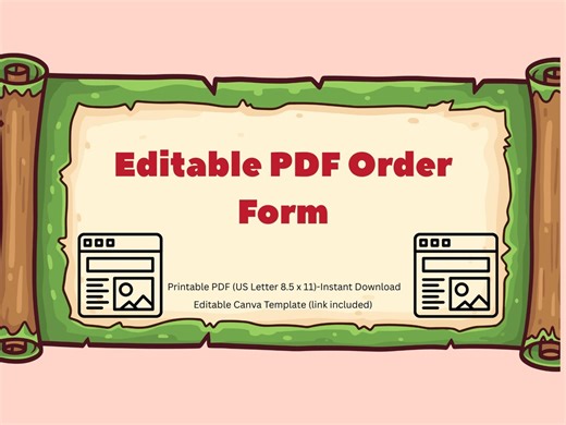 Modèle de formulaire de commande imprimable | Feuille de vente modifiable pour les petites entreprises (PDF et Canva) - Etsy France