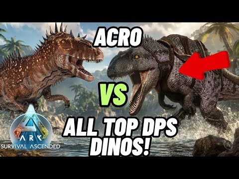 New Acro VS top dps Dinos in Ark Survival Ascended