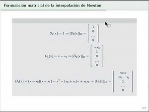 Matrix formulation of Newton's interpolation | | UPV