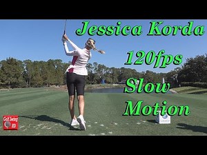 JESSICA KORDA 120fps DTL SLOW MOTION IRON GOLF SWING