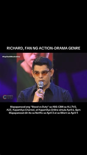 A solid action-drama fan 🔥 Idinetalye ni #RichardGutierrez kung paano siya nahilig sa action-drama genre na masisilayan sa bagong primetime series na “Blood vs Duty.” Mapapanood ang #BloodvsDuty sa ABS-CBN sa ALLTV2, A2Z, Kapamilya Channel, at Kapamilya Online simula April 6, 8pm. Mapapanood din ito sa Netflix sa April 3 at sa iWant sa April 4.