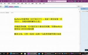 OneNote黑屏（看不见文字）、花屏（只显示部分文字）、闪烁问题的解决方案