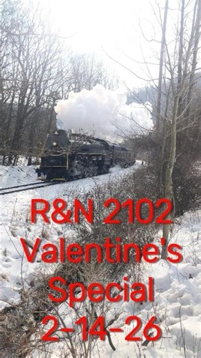 Reading & Northern 2102 Steam Locomotive Valentines Special Reading to Jim Thorpe 2-14-26