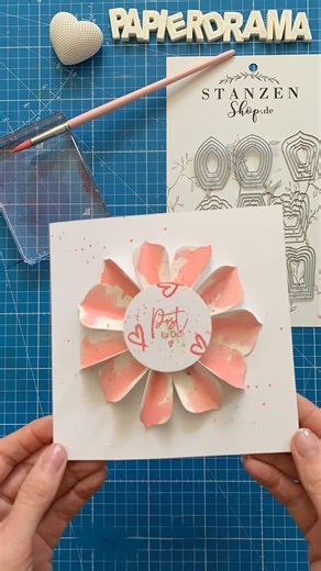 👉 Blütenblatt für Blütenblatt | Karte basteln mit Aquarell 🌸 #diy #bastelanleitung #handmade
