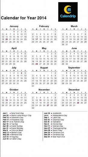 Calendar 2014 #monthsoftheyear #2014