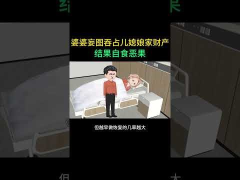 婆婆妄图吞占儿媳娘家财产，结果自食恶果 #热点小助手 #情感动画家庭百态