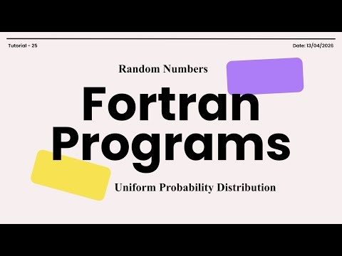 Fortran Programs Tutorial - 25: Random Numbers in Fortran || Uniform Probability Distribution