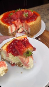 Save this! Recipe down below 👇🏾: I have been making this cheesecake every winter for the last 3 years and it never fails 🙂 Strawberry compote is optional! *Ingredients:* Make sure all items are at room temperature before making this recipe! **For the Graham Cracker Crust:** - 1 1/4 cups graham cracker crumbs - 4 tbsp granulated sugar - 5 tbsp melted butter **For the Cheesecake Filling:** - 40 oz cream cheese, room temperature - 1 1/4 cups granulated sugar - 1/2 cup sour cream, room temperatur