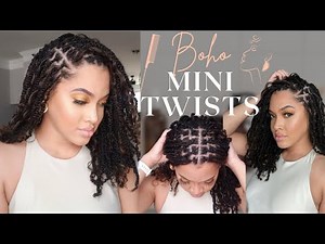 HOW TO: DIY BOHO MINI TWIST TUTORIAL | SAVE $$$ | SPRINGY AFRO TWIST | TWO STRAND TWIST EXTENSIONS