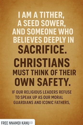 I made a post a few days ago saying Christians should save their tithe money to get security for themselves because of the ongoing killings in Nigeria. Many people frowned at it. Some even summoned courage to tell me how disappointed they were to hear such a statement coming from “someone like me.” Let me clear the air… I am a tither, a seed sower, and someone who believes deeply in sacrifice. In fact, sacrifice works for me more than long prayers. So this is not coming from a place of rebellion