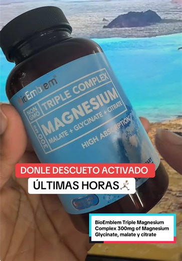 BioEmblem Triple Magnesium Complex 300mg of Magnesium Glycinate, Malate y Citrate TRIPLE COMPLEX #TikTokShopFindsMAGNESIUM #BioEmblem MALATE GLYCINATE CITATE #tiktokshopfinds HIGH ABSORPTION #newyearnewme #tiktokshopmademebuyit | TRIPLE COMPLEX MAGNESIUM MALATE GLYCINATE CITRATE HIGH Disclaimer: Esta declaración no ha sido evaluada por la Administración de Alimentos y Medicamentos. Este producto no está destinado a diagnosticar, tratar, curar o prevenir ninguna enfermedad. Disclaimer: ¡Los preci