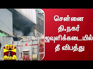 சென்னை தி.நகர் ஜவுளிக்கடையில் தீ விபத்து - தீயை அணைக்கும் பணியில் தீயணைப்பு வீரர்கள்