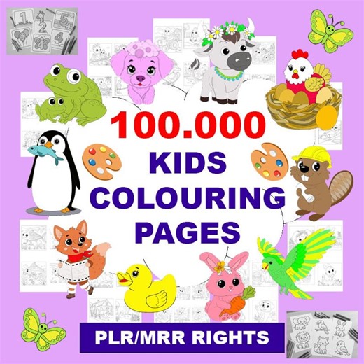 Kids Coloring Pages Bundle, 100.000+ Designs, Commercial Use (PDF, SVG, PNG, Al) - Etsy