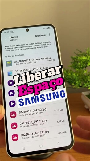 Como Liberar Espaço no Samsung! Siga o perfil para mais tutoriais E siga o perfil principal @O Bruno Assis | OBA Tech #samsung #tutorial #dicas