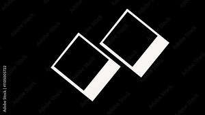 Aesthetic retro polaroid frame overlay animation on transparent background