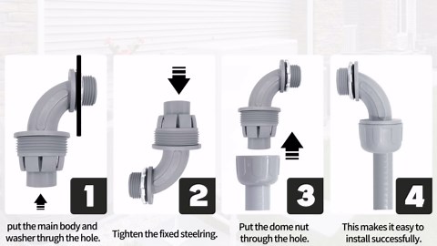 Liquid-Tight Conduit and Connector Kit - 1/2 Inch 100 FT Non Metallic Liquid Tight Electrical Conduit with 5 Straight and 5 Angle Fittings