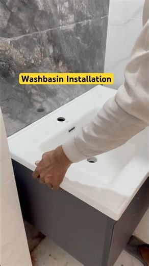 washbasin cabinet-vanity installation #bathroomdesign #washbasindesign
