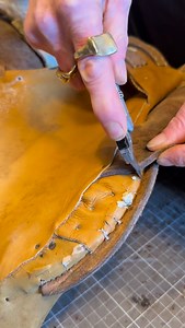 143K views · 12K reactions | Behind the scenes in the studio - the making of a “Meg” bag. Cut from the leather of an unusually light coloured vintage riding saddle, a rare one - hand stitched, hand everything 瑱 Thank you for watching my making process, please do share this video if you enjoy it ♥️ Orders are currently closed as I am booked up until March 2027 #handmade #leatherwork #repurposed #sustainable #love | Rag Of Colts | Facebook