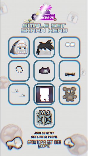 Growtopia Set Recommendations: Shark Head Hat & Anime Action Hair