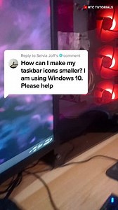 How to make the Taskbar icons smaller #taskbar #icon #windowsicons #windows | RTC Tutorials