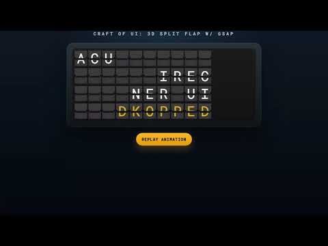 Build a 3D Split Flap UI with GSAP ✈️ | HTML, CSS, JavaScript + Playwright