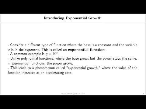 Growth Rates: Polynomial vs. Exponential Functions