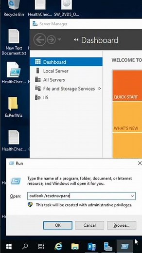"outlook /resetnavpane" - Reset Outlook folder pane