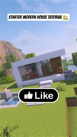 Easy starter modern house Tutorial 🙂 #minecraft #shorts #viral #shortsfeed