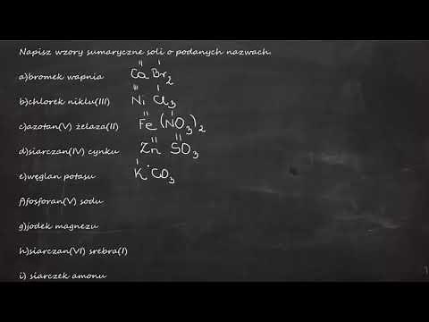 Write the molecular formulas of the salts with the given names - 9 examples
