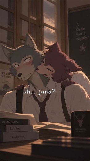 haru better not see this! juno! hide that tail girl 🤭 | beastars anime (legoshi x juno)