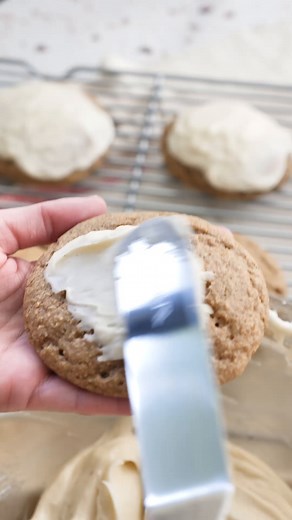 These Applesauce Spice Cookies with Browned Butter-Cream Cheese Frosting might just become your new go-to fall baking recipe! 🍂 Learn how to make these yummy cookies by clicking the link: https://www.bettycrocker.com/recipes/applesauce-spice-cookies-with-browned-butter-cream-cheese-frosting/90d56237-fce3-4a78-a6ff-77e5484e3d59?utm_campaign=recipe&utm_source=facebook&utm_medium=social_organic | Betty Crocker
