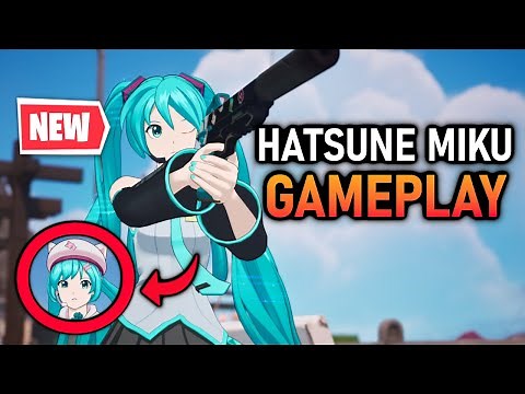 *NEW* Fortnite Hatsune Miku Skin Gameplay (Neko Hatsune Miku & All Emotes)