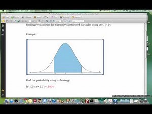 Finding Probabilities for the Normal Distr using a TI -84