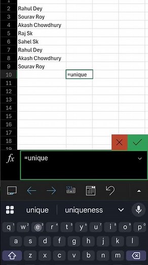 Excel UNIQUE Function Explained in Seconds! 🔥 | Excel Tips