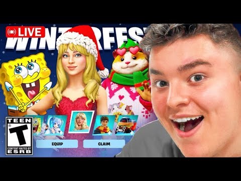🔴LIVE! - FORTNITE CHRISTMAS WINTERFEST UPDATE AND GIVEAWAY (VBUCKS CUSTOMS)