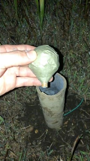 Homemade 2” ballshell with huge brocade crown! #fireworks #pyro #pyrotechnics