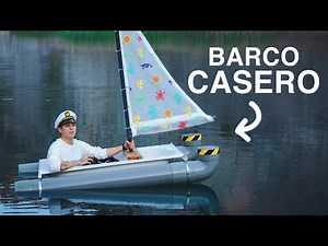 Homemade boat with a bathtub