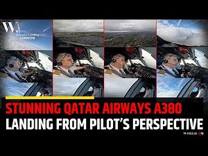 Stunning Qatar Airways A380 Cockpit Landing at London Heathrow